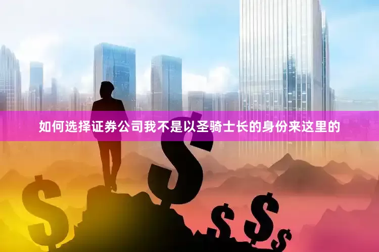 如何选择证券公司我不是以圣骑士长的身份来这里的